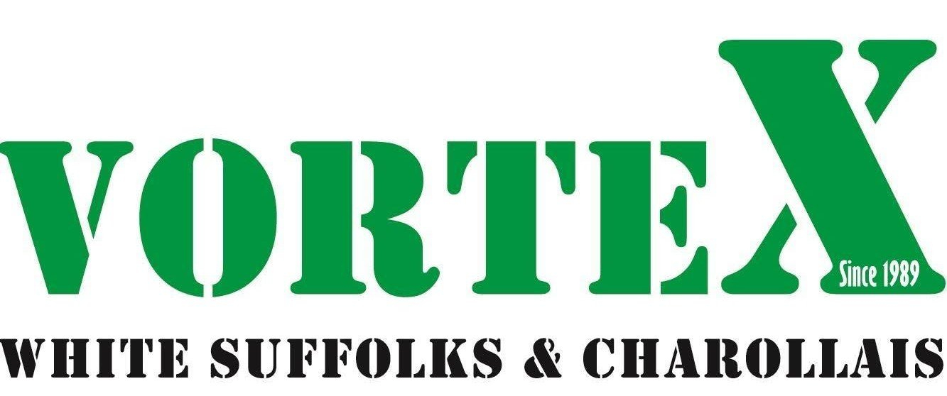 Vortex White Suffolk & Charollais Logo