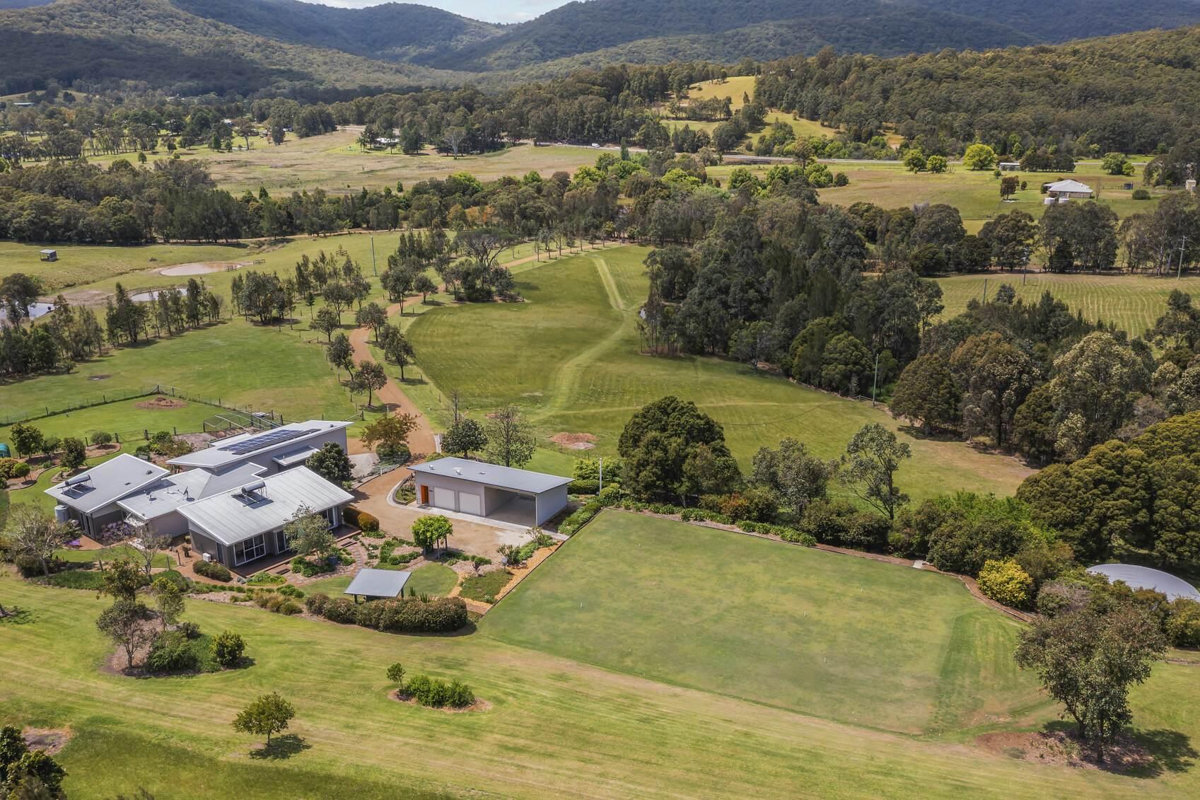 The rural property for sale in NSW's Hunter Valley boasts full-size croquet lawn which can also double as helicopter landing pad