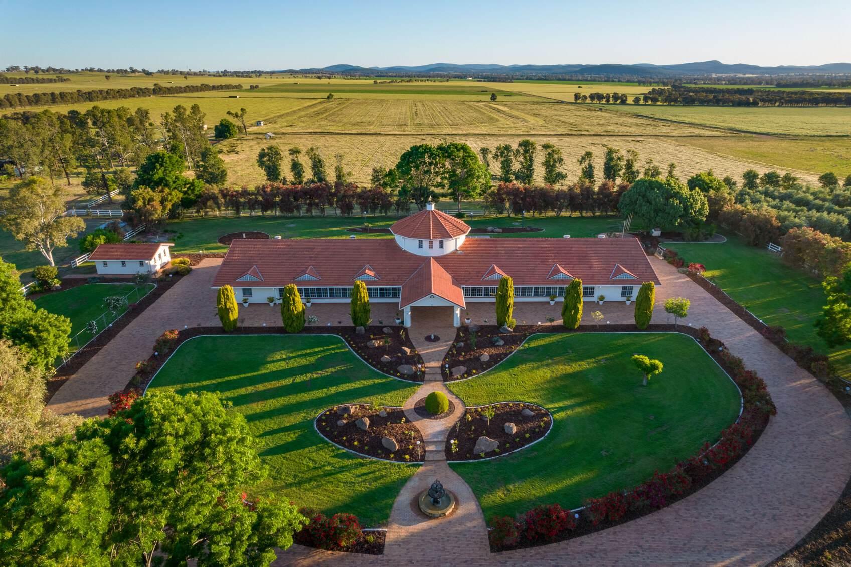Surrounding the main residence of this rural property for sale NSW is an orchard comprising almonds, cherries, pomegranates, vineyard and more than 300 olive tree