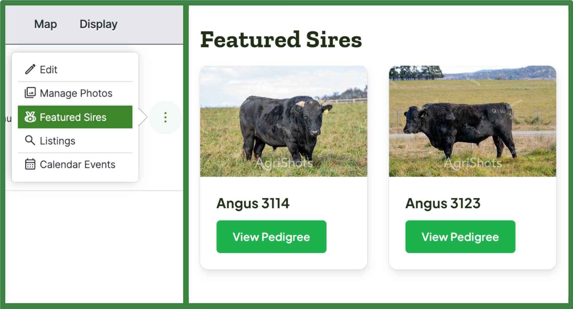 Featured Sires Section