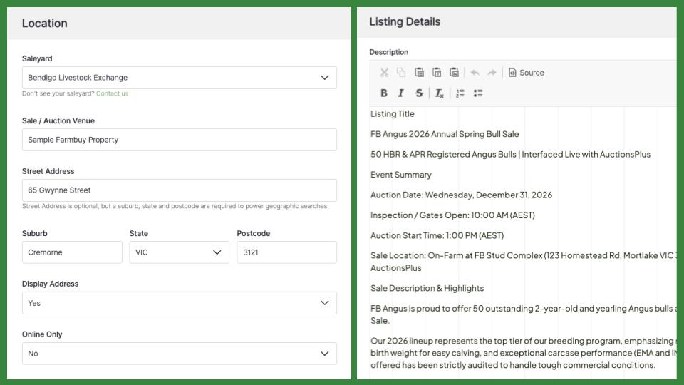 Auction Listing Details Page