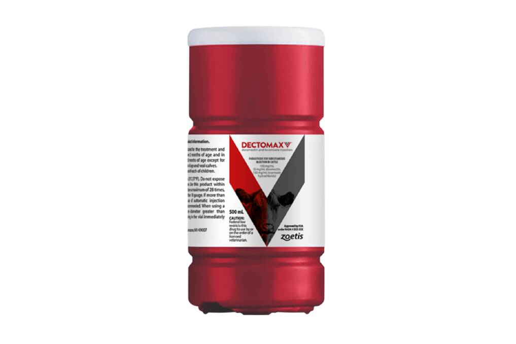 New Dectomax V injection, with dual active technology, is an ideal drench for weaner cattle and induction onto farm or into feedlot with 99.7 per cent overall mean efficacy across 21 trials. Picture supplied