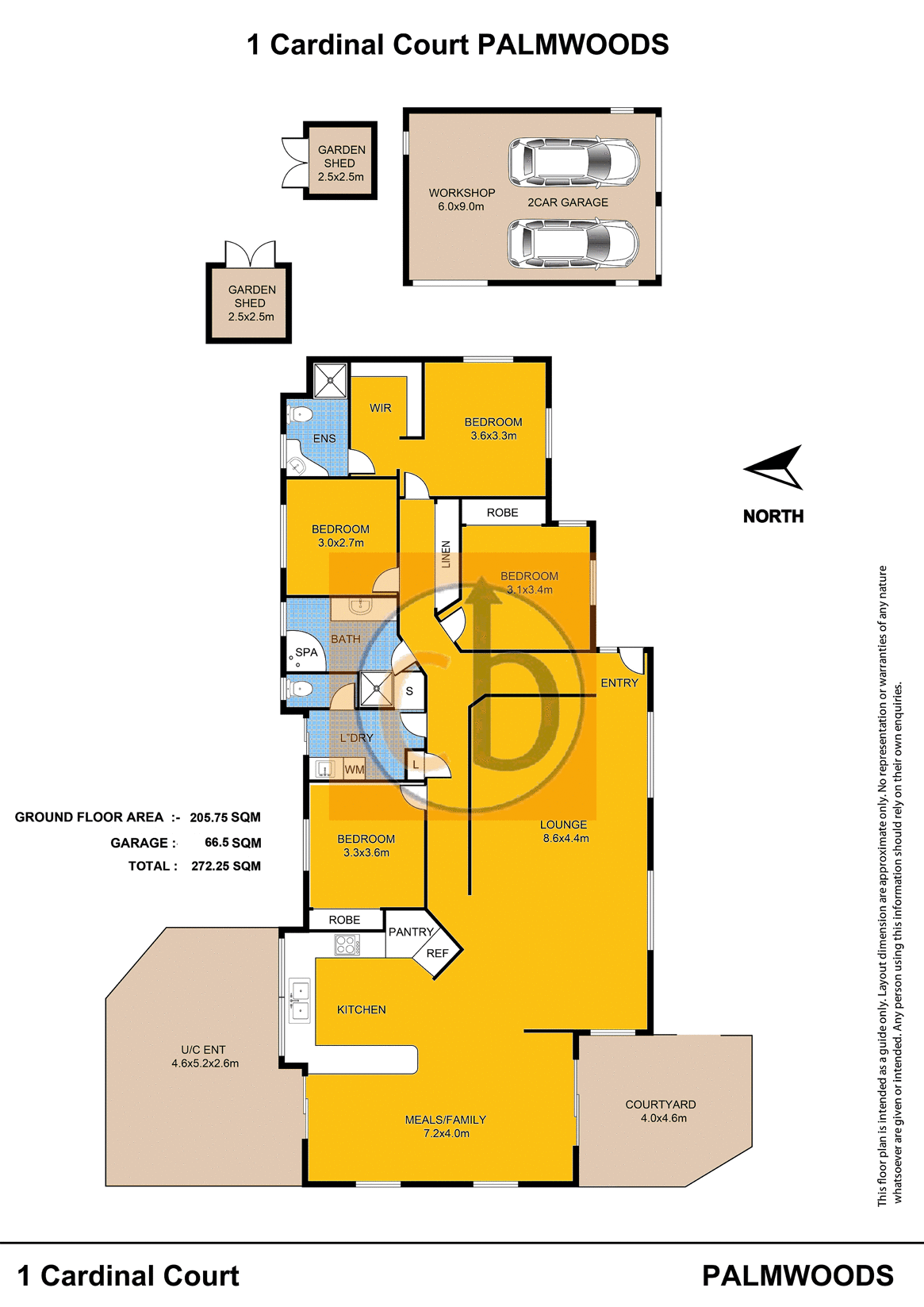 1 Cardinal Ct, Palmwoods Sold by Farmbuy.com - floorplan 1