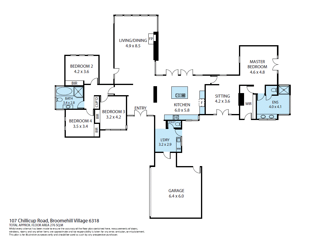 107 Chillicup Rd, Broomehill Village For Sale by Farmbuy.com - floorplan 1