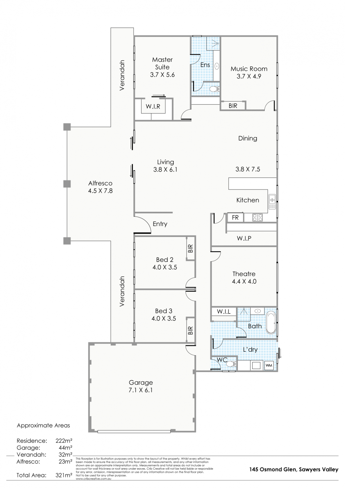 145 Osmond Glen, Sawyers Valley Sold by Farmbuy.com - floorplan 1