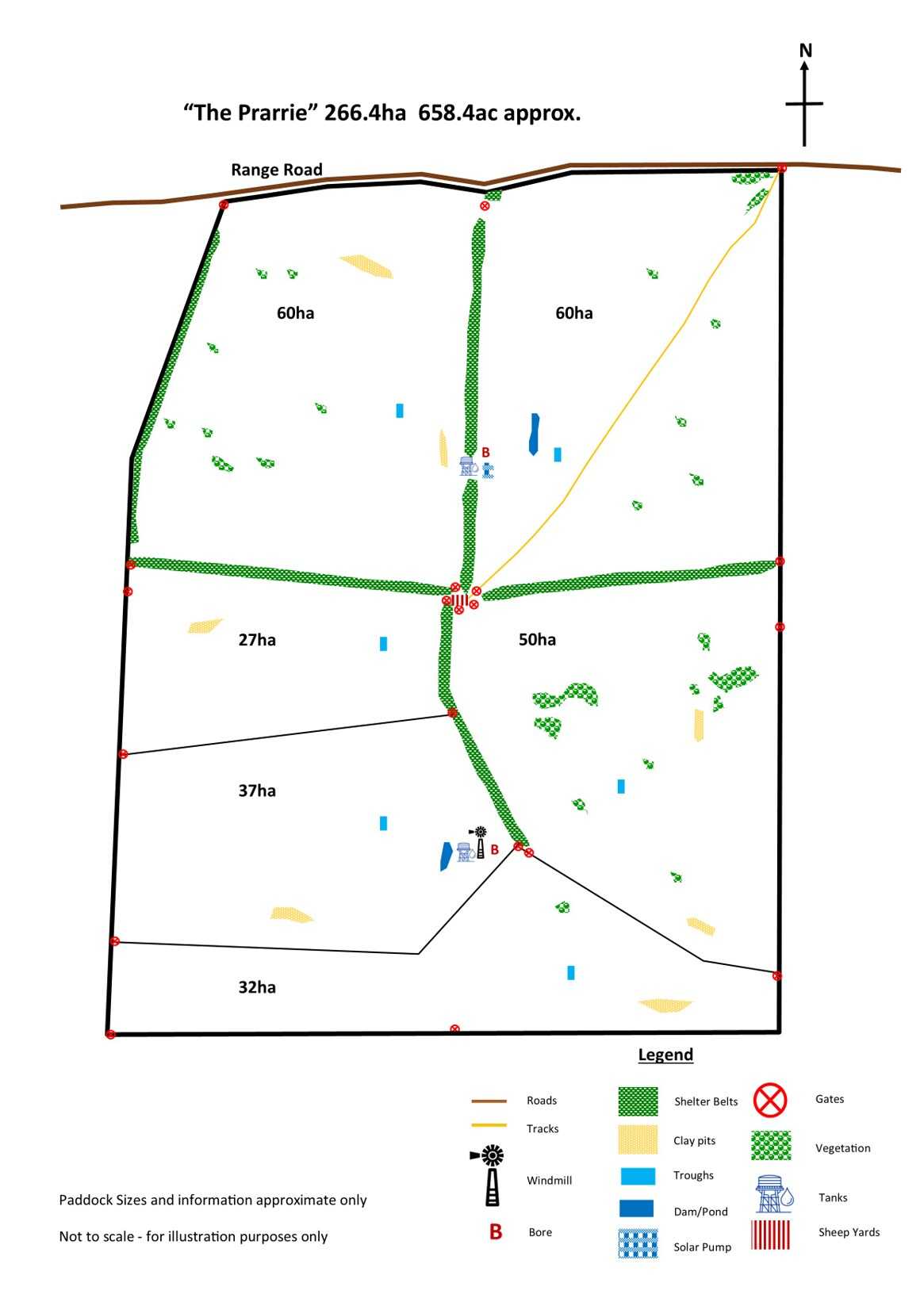 Range Road, "The Prarrie" Sec 317 & 318 Naracoorte (Cadgee) Sold by Farmbuy.com - floorplan 1