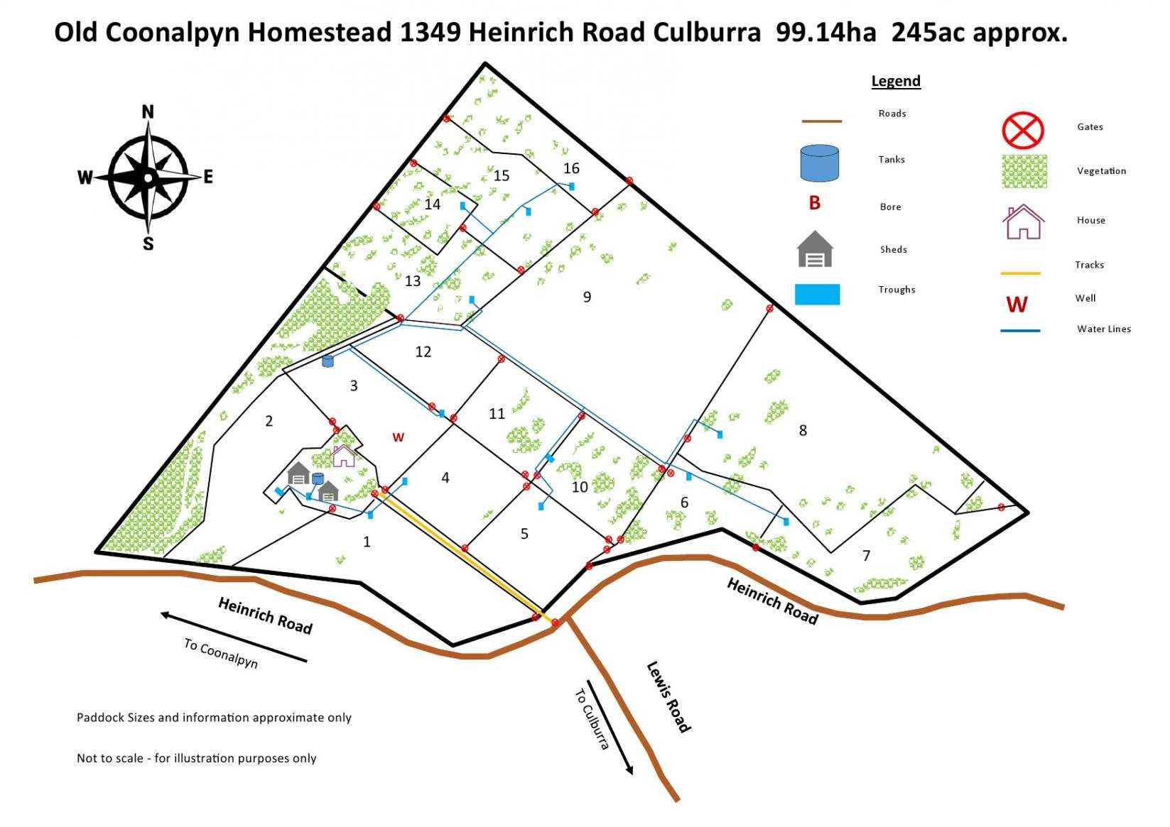 "Old Coonalpyn Homestead" 1349 Heinrich Road, Culburra Sold by Farmbuy.com - floorplan 1