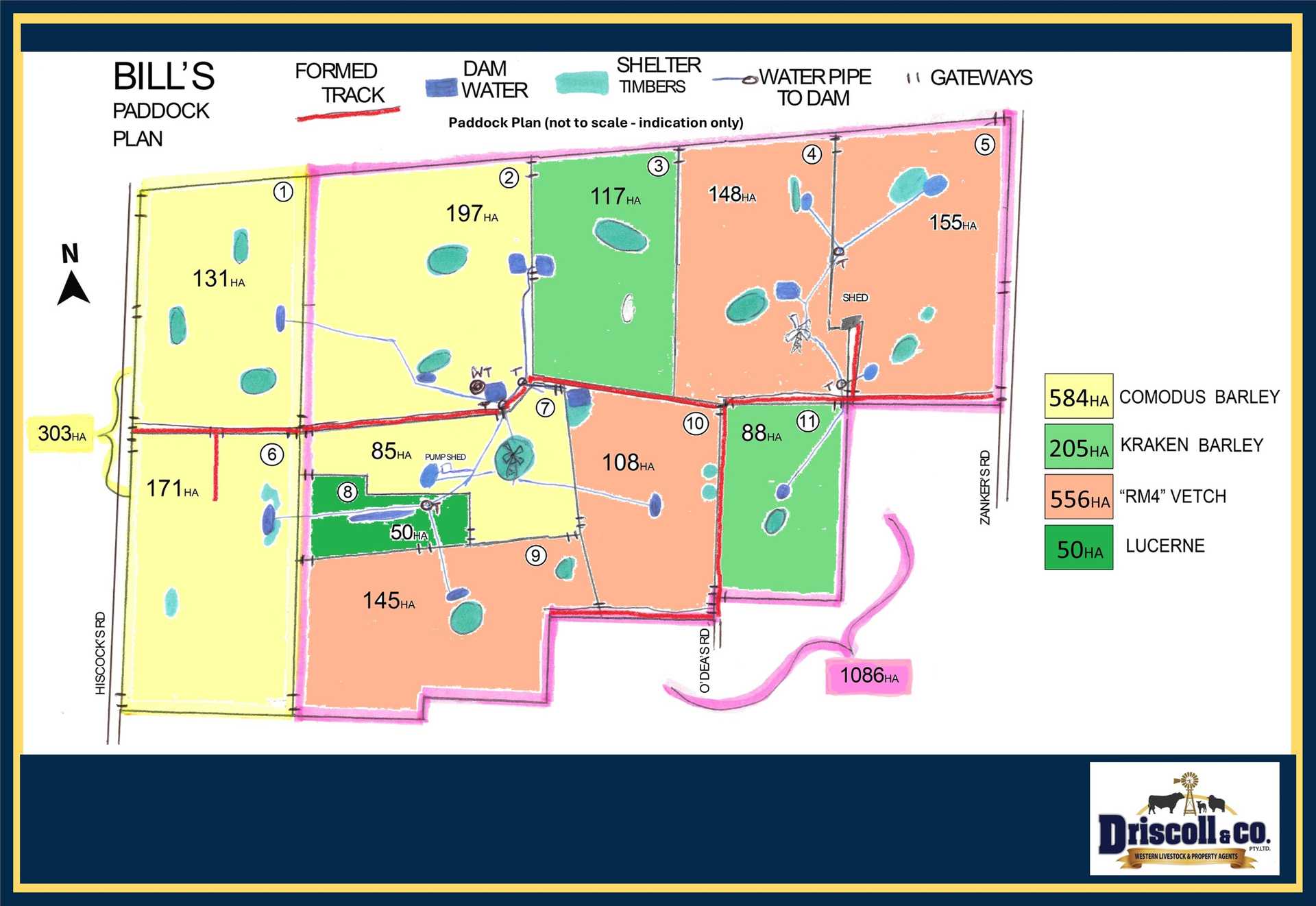 Hiscock's / O'Dea's / Zanker's Roads, NETHERBY via NHILL – WEST WIMMERA For Sale by Farmbuy.com - floorplan 1