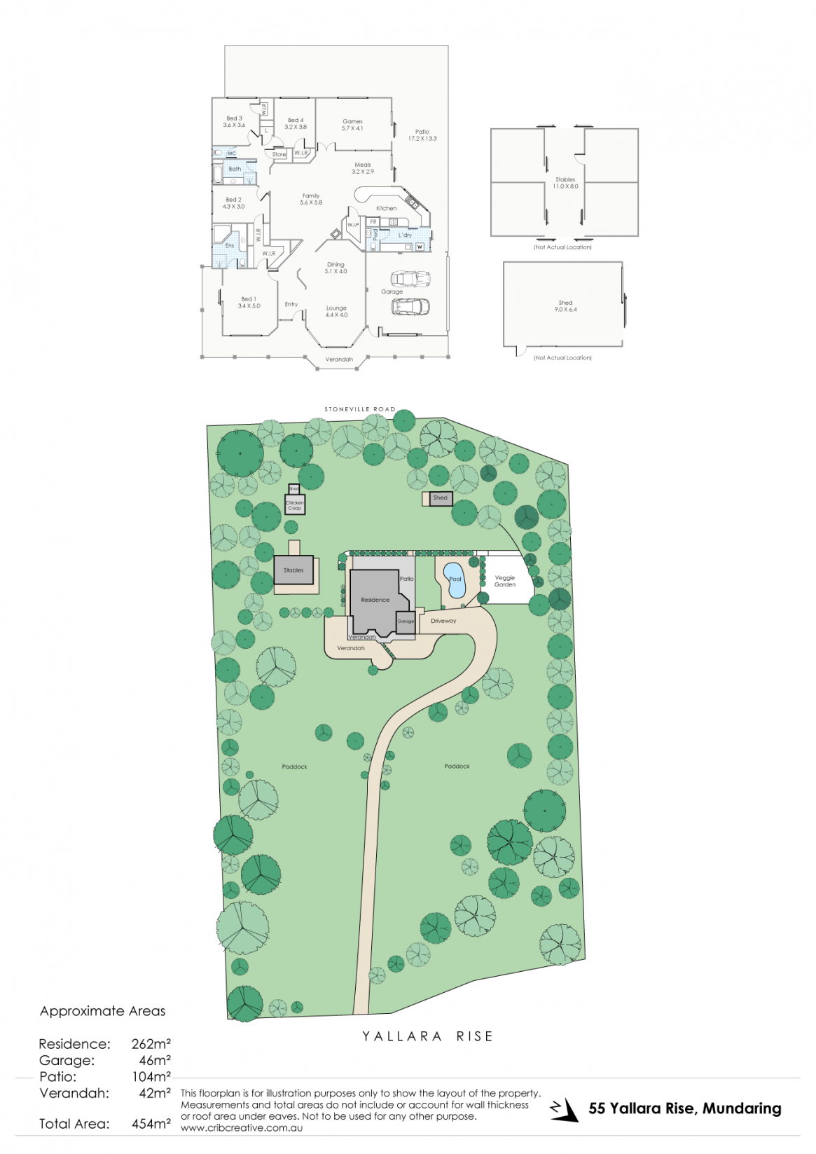 55 Yallara Rise, Mundaring Sold by Farmbuy.com - floorplan 1