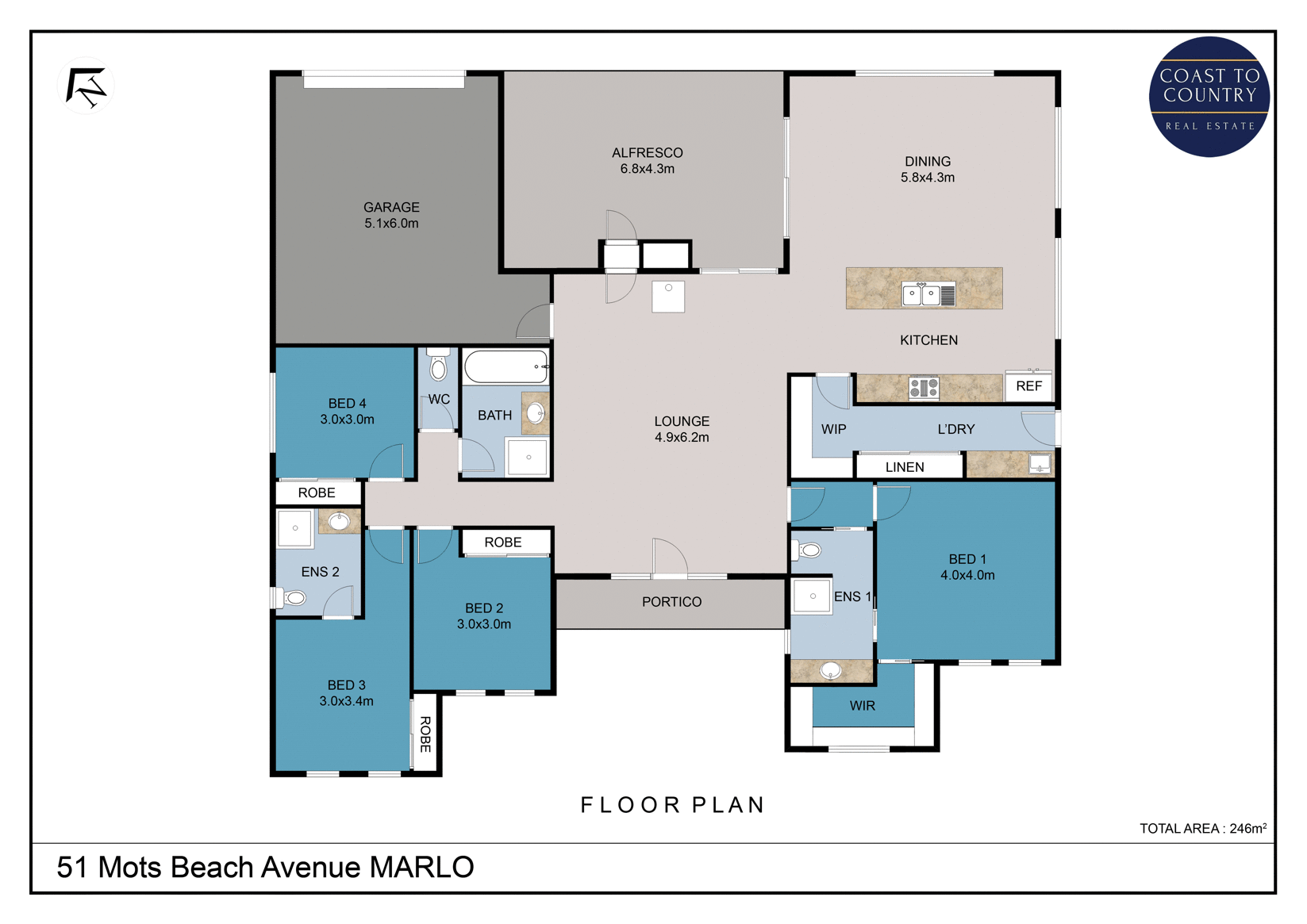 51 Mots Beach Avenue, Marlo Sold by Farmbuy.com - floorplan 1