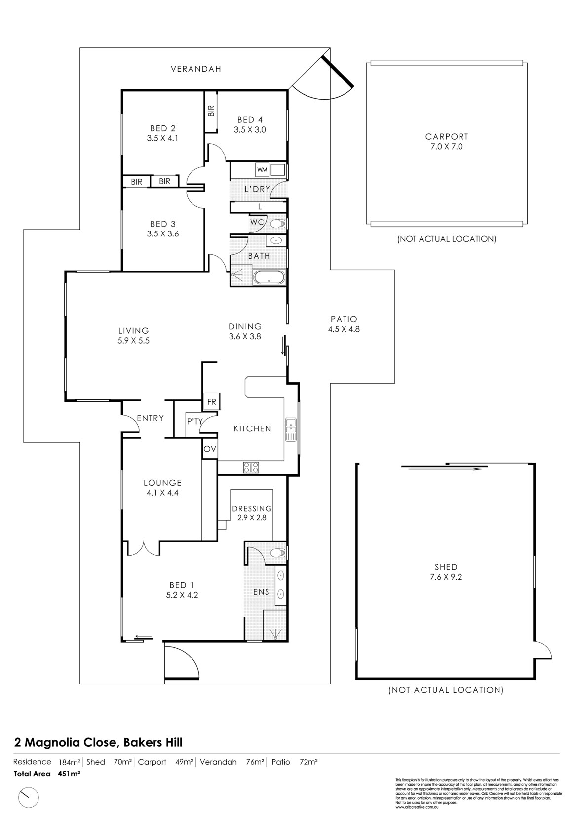 2 Magnolia Close, Bakers Hill Sold by Farmbuy.com - floorplan 1