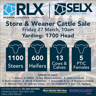 Livestock Listing - SELX South Eastern Weaner & Store Sale – 1,500 Head