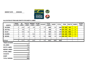 Livestock Listing - Bendigo Livestock Exchange Weekly Sheep & Lambs Sale | 9,839 Head