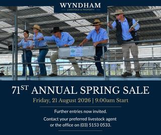 Livestock Listing - Bill Wyndham & Co Annual Opening Spring Store Cattle Sale – 2,500 Head Cattle