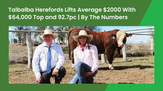 Talbalba Herefords' 10th annual sale lifts its average about $2000 with a $64,000 top bull and 92.7 per cent clearance